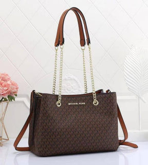 Michael  Kors  Teagan  Large  Logo  Shoulder  Bag  With  Dust  Bag  Coffee  Brown  70198