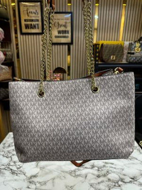 Michael  Kors  Teagan  Large  Logo  Shoulder  Bag  With  Dust  Bag  Beige  Brown  70198