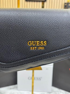 Guess G dream Flap Shoulder Crossbody Bag With Box And Dust Bag Including CarryBag (Black)