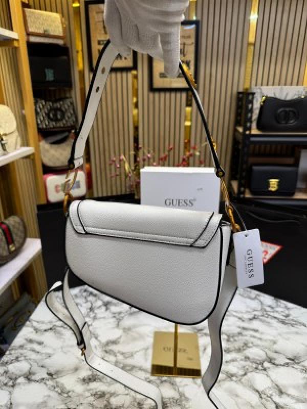 Guess G dream Flap Shoulder Crossbody Bag With Box And Dust Bag Including CarryBag (White)