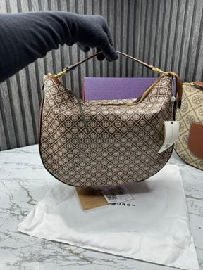 TOR  Y BURCH BRITTEN SATCHEL WITH OG BOX AND DUST BAG (SMALL MONO) (S14) DAMAGE BOX