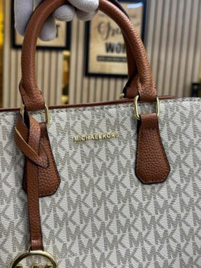 Michael  Kors Camille Satchel Bag With Box And Dust Bag Including CarryBag (Beige)