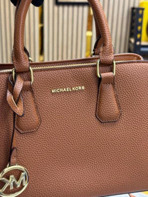 Michael  Kors Camille Satchel Bag With Box And Dust Bag Including CarryBag (Brown)