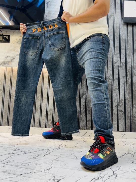 Prada Milano imported thin fabric denim jeans