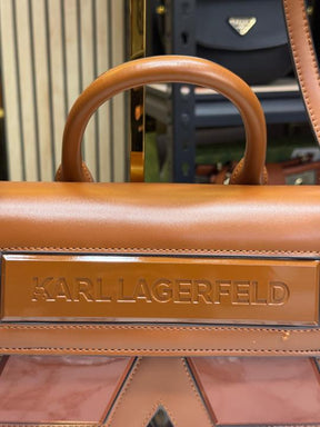 Karl lagerfeld KKushion Pleated Shoulder Bag With Box And Dust Bag (Brown)