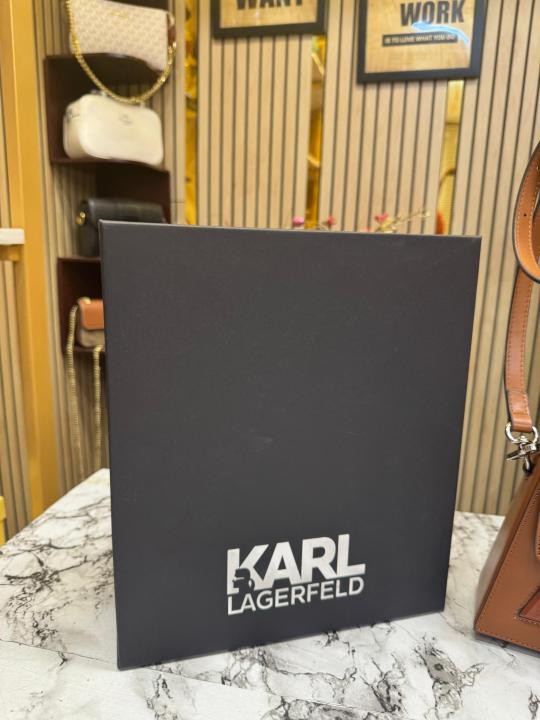 Karl lagerfeld KKushion Pleated Shoulder Bag With Box And Dust Bag (Brown)