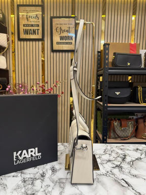 Karl lagerfeld KKushion Pleated Shoulder Bag With Box And Dust Bag (White)