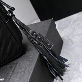 YSL Saint Laurent Paris Black Leather Lou Camera Bag With OG Box & Dust Bag 6054