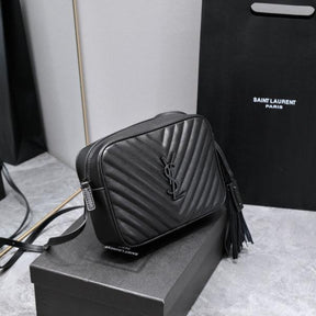 YSL Saint Laurent Paris Black Leather Lou Camera Bag With OG Box & Dust Bag 6054