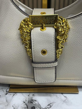 Versace Jeans Couture Logo Plaque Shoulder Bag (White)