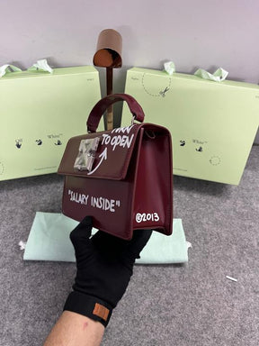 Off White Leather Salary Inside Jitney 1.4 Shoulder Bag (Cherry Red 88534)