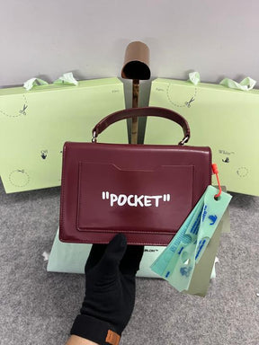 Off White Leather Salary Inside Jitney 1.4 Shoulder Bag (Cherry Red 88534)