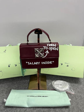 Off White Leather Salary Inside Jitney 1.4 Shoulder Bag (Cherry Red 88534)