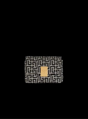 Balmain  1945  Soft  Mini  Bag  Jacquard  Monogram  With  OG  Box  &  Dust  Bag  Black  396
