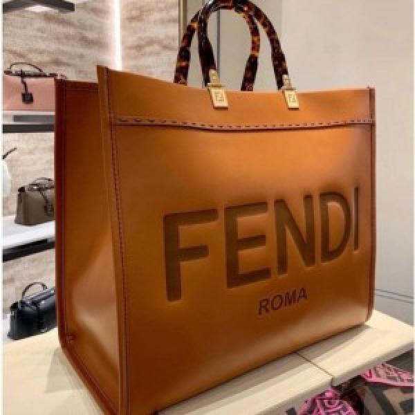 fendi  roma  plain  ladies  trendy  leather  handbag  (238) 35 cm big size