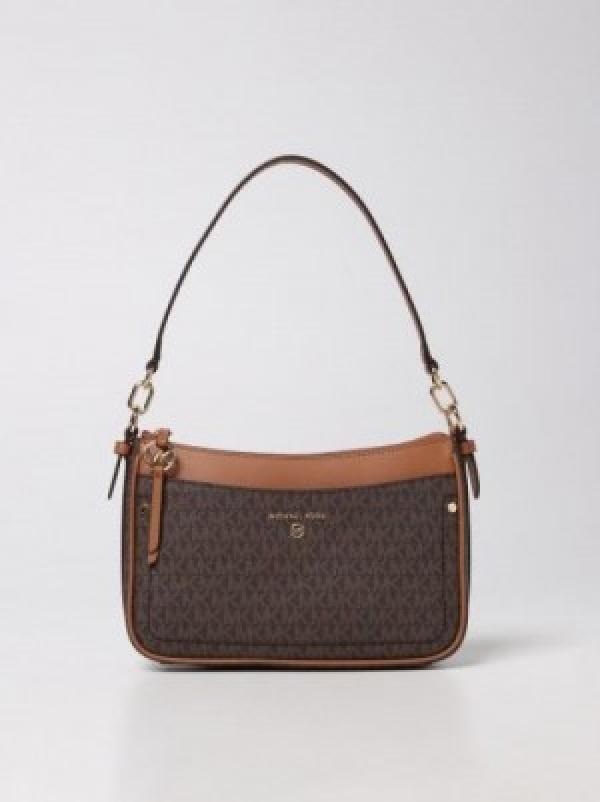 MICHAEL KOR  S JET SET MEDIUM LOGO SHOULDER SLING WITH OG BOX AND DUST BAG (BIEGE BROWN)283
