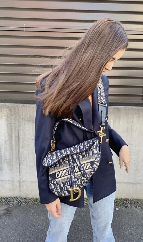 Dior  saddle  blue  with  og  box(8088 blue)