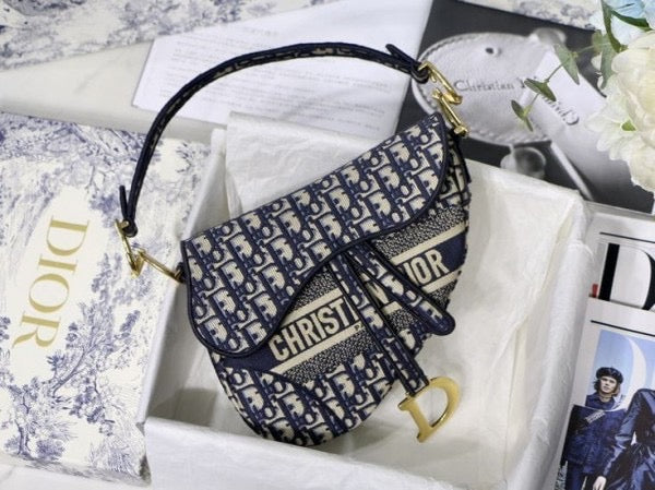 Dior  saddle  blue  with  og  box(8088 blue)