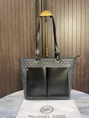 Michael  kors Jet Set Medium Logo leather Pocket Tote Bag 268