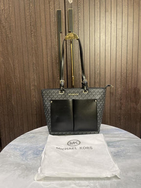 Michael  kors Jet Set Medium Logo leather Pocket Tote Bag 268