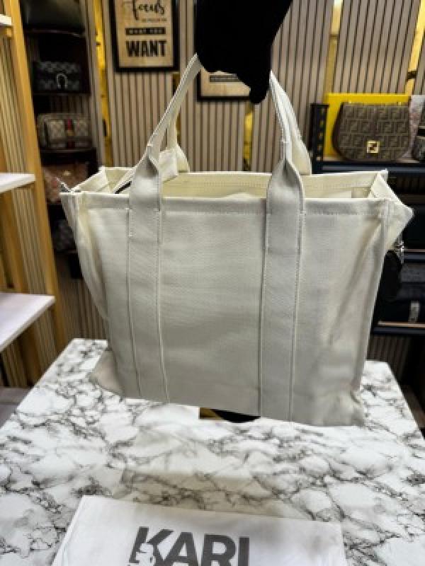 Karl Lagerfeld K Essential Square Tote Bag (White)