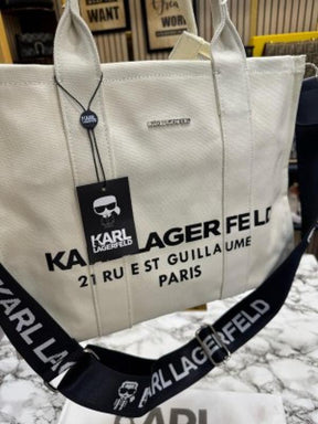 Karl Lagerfeld K Essential Square Tote Bag (White)