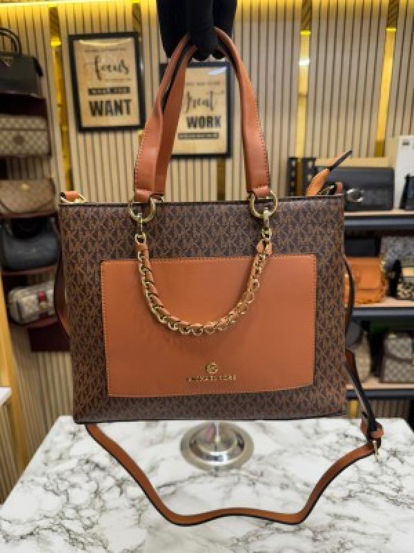 MICHAEL  KORS PRORSUM HANDBAG WITH DUST BAG PREMIUM QUALITY (COFFEE BROWN)