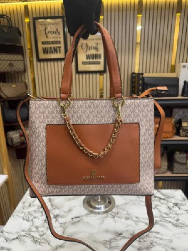 MICHAEL  KORS PRORSUM HANDBAG WITH DUST BAG PREMIUM QUALITY (BIEGE BROWN)