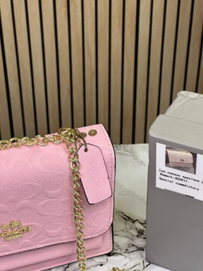COAC  H KLARE EMBOSSED EDITION WITH OG BOX AND DUST BAG (PINK) (S18) DAMAGE BOX
