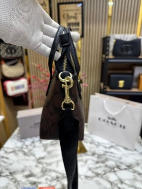 Coach  City  Mini  Tote  Bag  In  Signature  Canvas  With  Box  And  Dust  Bag  Including  CarryBag  (Coffee  Black)