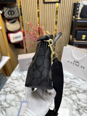 Coach  City  Mini  Tote  Bag  In  Signature  Canvas  With  Box  And  Dust  Bag  Including  CarryBag  (black)