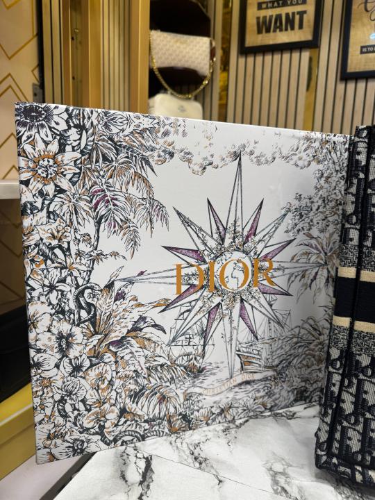 Christian  Dior  Book  Tote  With  Scarf  And  Logo  Pendent  Including  Box  Dustbag  And  CarryBag  (Black)