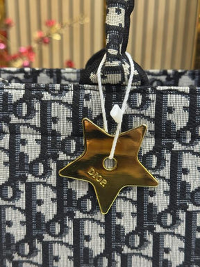 Christian  Dior  Book  Tote  With  Scarf  And  Logo  Pendent  Including  Box  Dustbag  And  CarryBag  (Black)