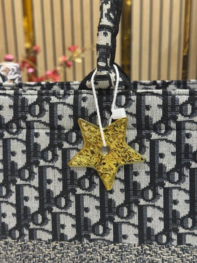 Christian  Dior  Book  Tote  With  Scarf  And  Logo  Pendent  Including  Box  Dustbag  And  CarryBag  (Black)