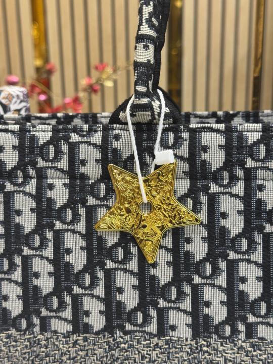 Christian  Dior  Book  Tote  With  Scarf  And  Logo  Pendent  Including  Box  Dustbag  And  CarryBag  (Black)