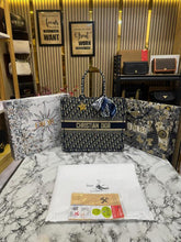 Christian  Dior  Book  Tote  With  Scarf  And  Logo  Pendent  Including  Box  Dustbag  And  CarryBag  (Blue)
