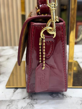 Coach  Hailey  Bold  Signature  Crossbody  Bag  With  Box  And  Dust  Bag  (Maroon)