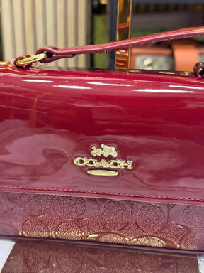 Coach  Hailey  Bold  Signature  Crossbody  Bag  With  Box  And  Dust  Bag  (Maroon)
