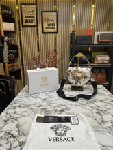 Versace shoulder bag in gold accents with magnetic closure bag (White and gold)