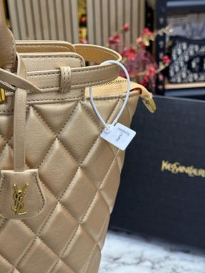 YSL Yves Saint Laurent Maxi Tote Bag With Box And Dust Bag (Gold)