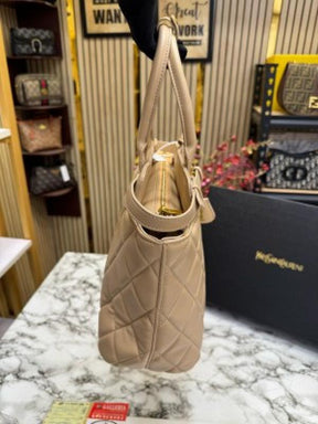 YSL Yves Saint Laurent Maxi Tote Bag With Box And Dust Bag (Khaki)