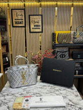 YSL Yves Saint Laurent Maxi Tote Bag With Box And Dust Bag (Silver)
