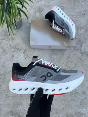 On Cloud Surfer Next White Black red