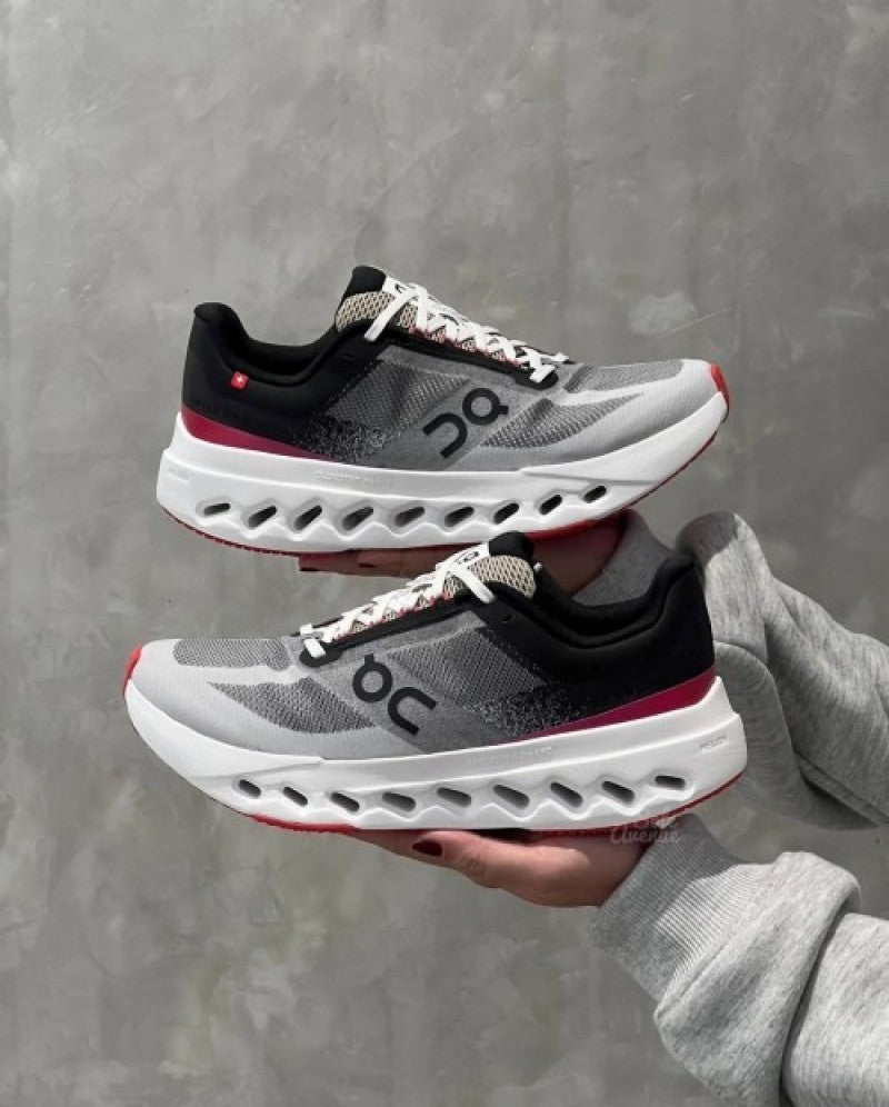 On Cloud Surfer Next White Black red
