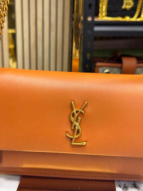 Yves Saint Laurent Ysl Sunset Shoulder Bag With Box And Dust Bag (Brown)
