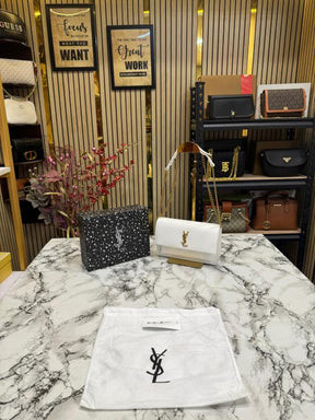 Yves Saint Laurent Ysl Sunset Shoulder Bag With Box And Dust Bag (White)