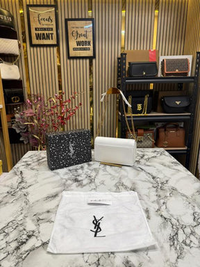 Yves Saint Laurent Ysl Sunset Shoulder Bag With Box And Dust Bag (White)