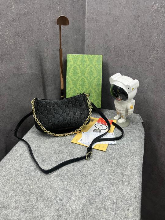 Gucci  GG  Emblem  Black  Small  Shoulder  Bag  With  OG  Box  &  Dust  Bag  815263  Black