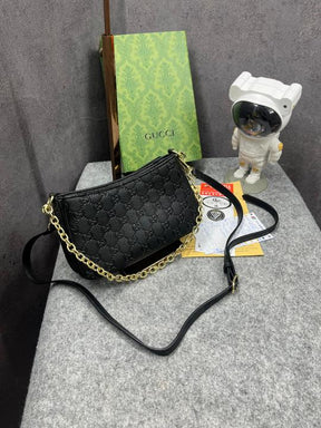 Gucci  GG  Emblem  Black  Small  Shoulder  Bag  With  OG  Box  &  Dust  Bag  815263  Black
