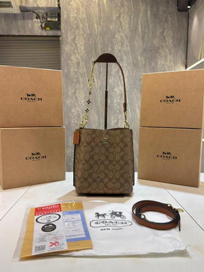 Coach  mollie  signature  bucket  bag  with  extra  long  sling  and  carry  bag  &  OG  box  5422